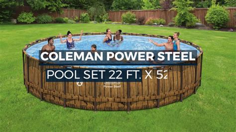 coleman power steel 22 x 52 frame pool set box|22'x52 above ground pool.